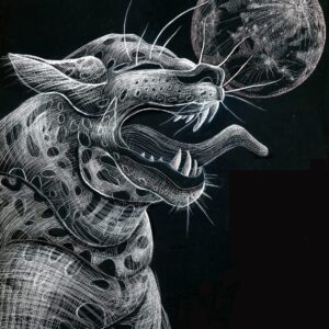 JAGUAR Y LUNA, screen print, 18”x24”, 2019